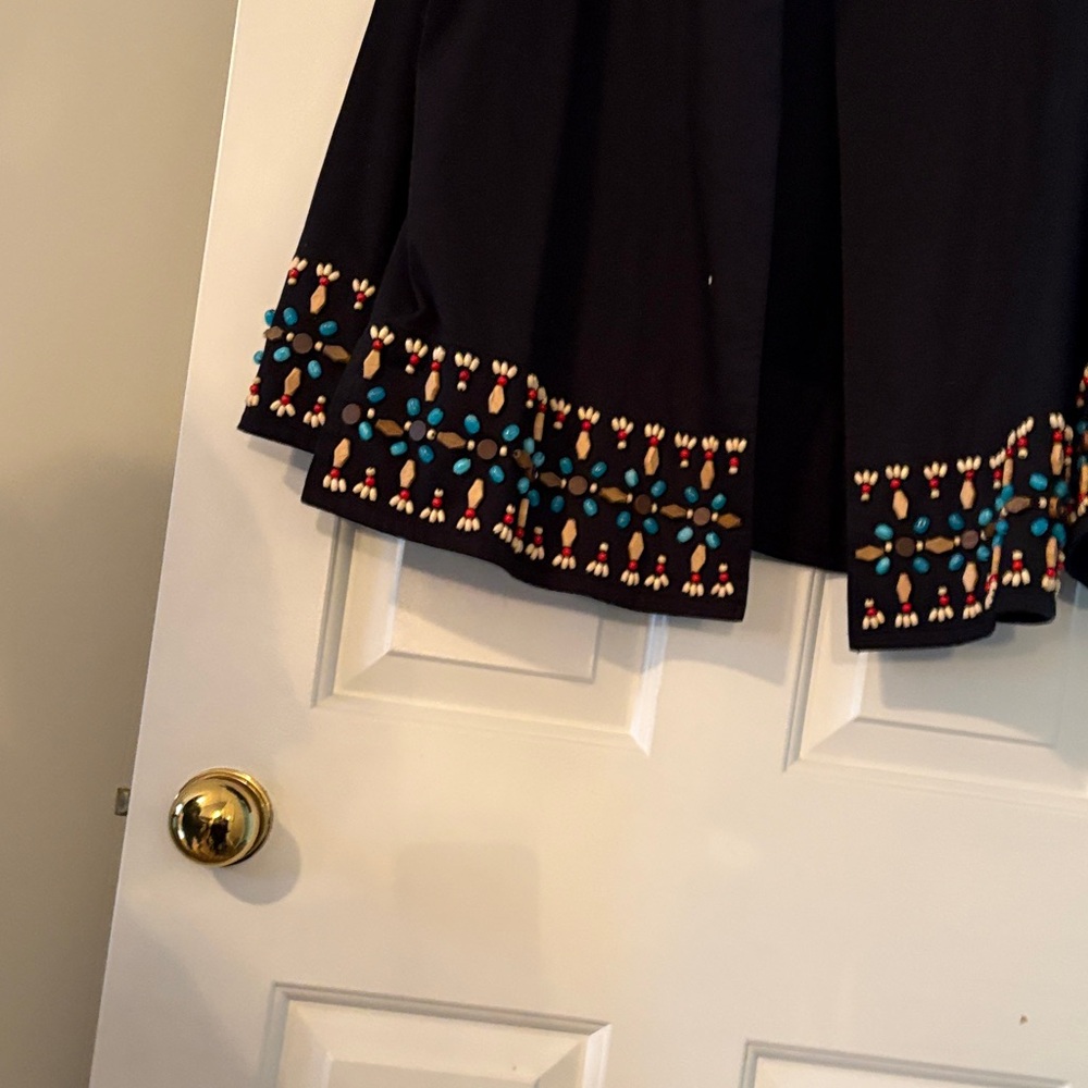 Linea by Louis Dell'Olio Black jacket and pant suit with Colorful Embellishments - Picture 2 of 8